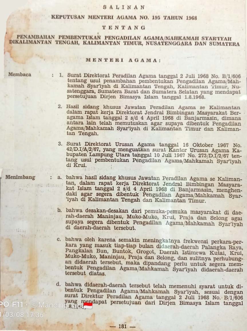 SK Pembentukan Pengadilan